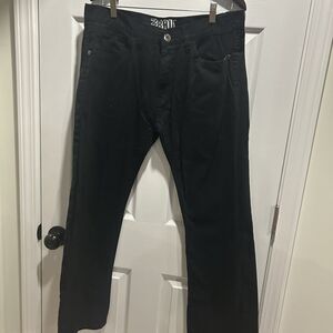 Third Rail Mens 36x32 Black Denim Y2K Straight Leg Jeans Streetwear